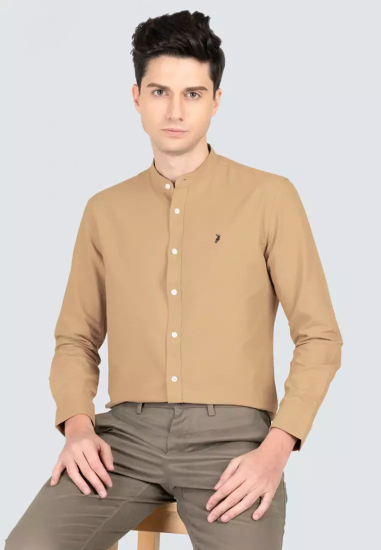 Polo Haus - Men’s Cotton Mix Signature Fit Mandarin Collar MBLSE002