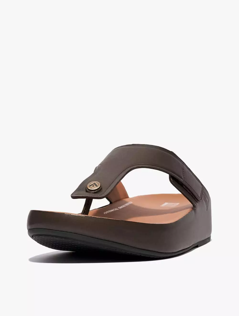 Fitflop Remi Chocolate Brown Leather Adjustable Toe Post Sandals