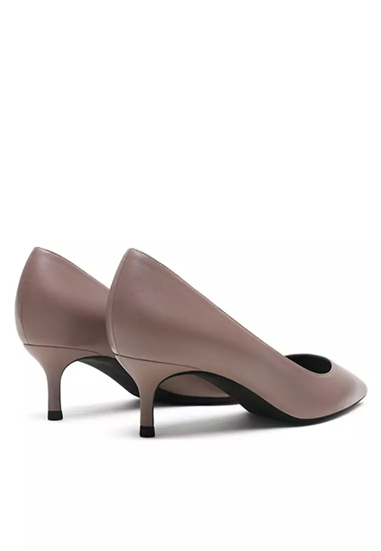 5CM Uniform Pointed Mid Heel Shoes HZL151