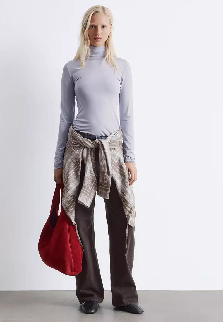 Slim Fit Turtleneck Top