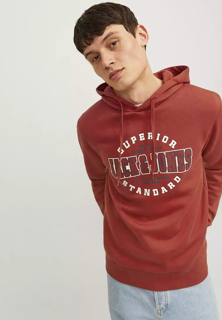 Jack jones red hoodie outlet