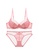 ZITIQUE pink Women's Sexy Thin 3/4 Cup Lace Trimmed Nylon Lingerie Set (Bra and Underwear) - Pink D6118US28F65D3GS_1