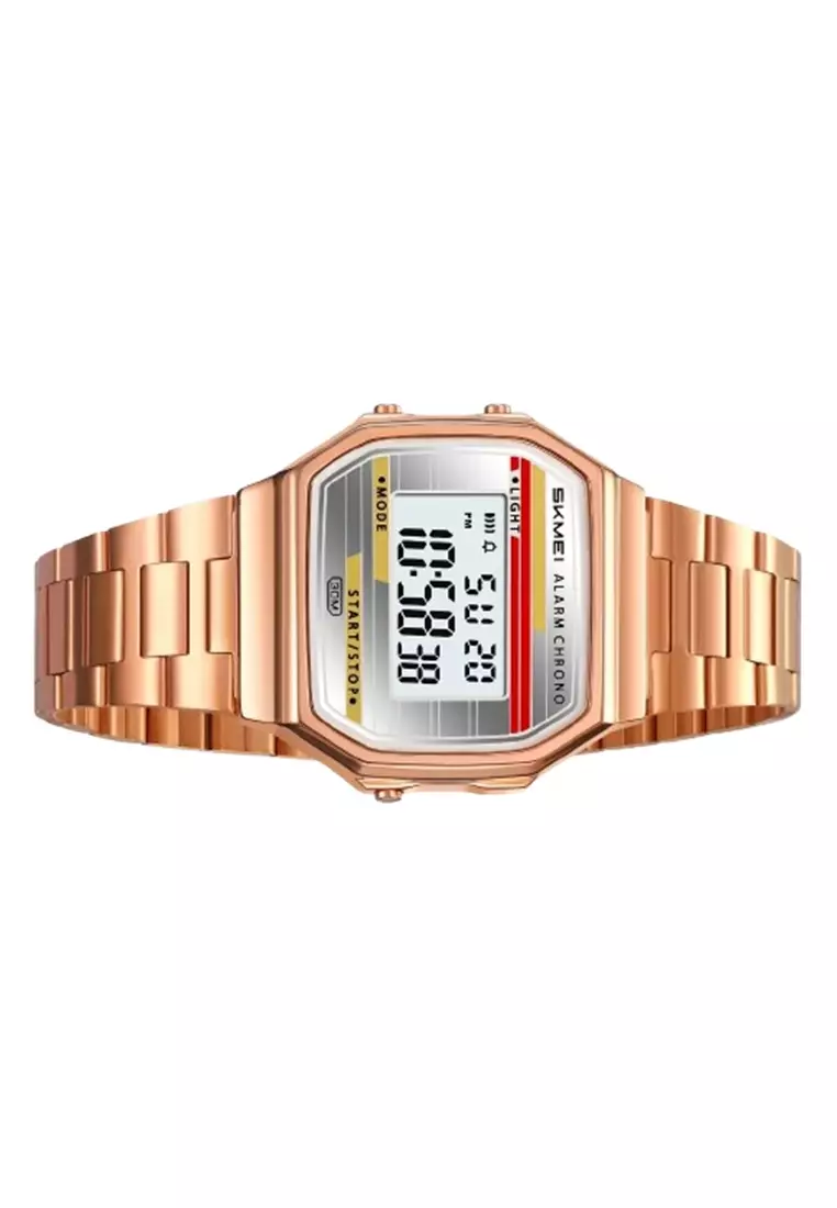 Jam Tangan Pria Digital 2514 Tali Stainless Tahan air - Rose Gold