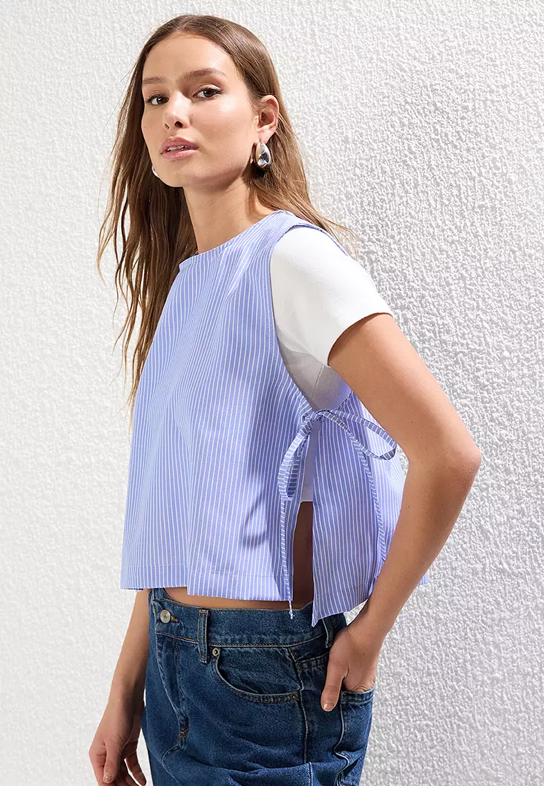 Striped Crop Blouse
