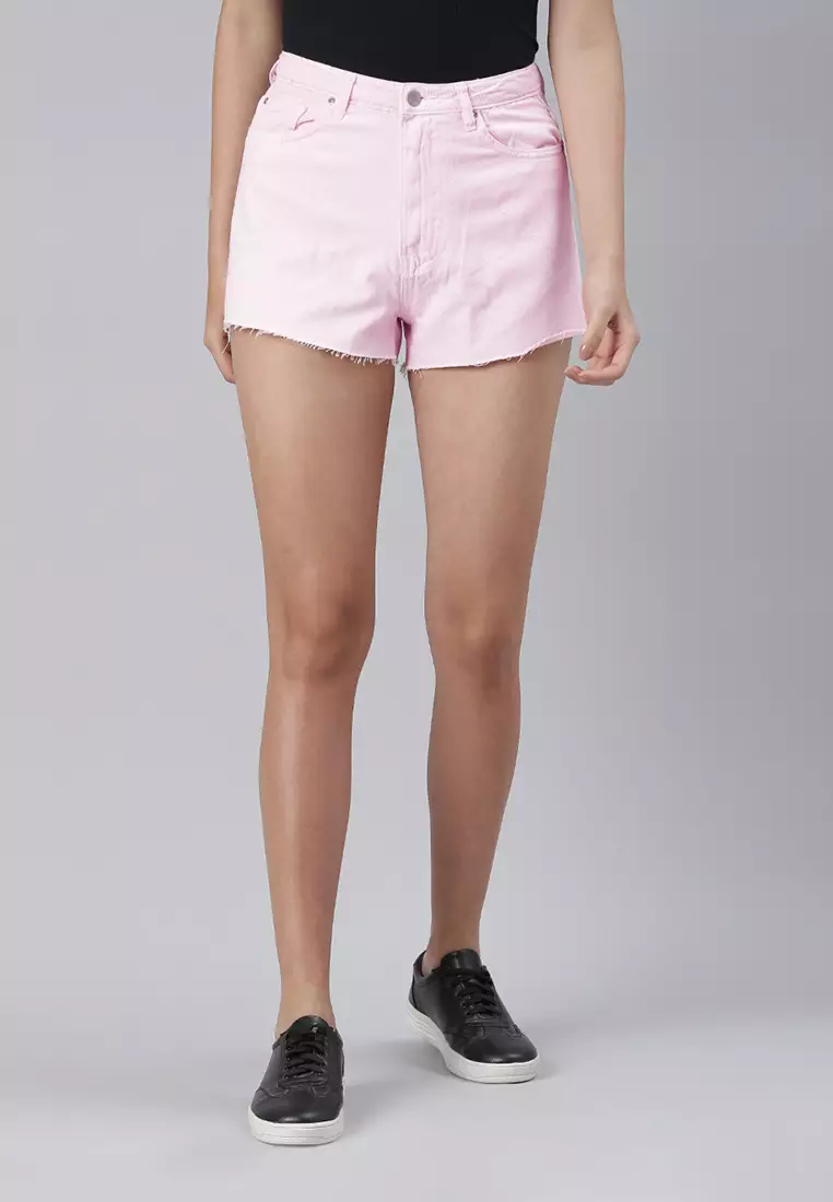 Pale pink shop high waisted shorts