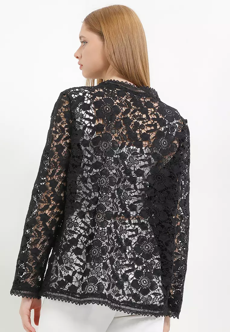 L/S Crochet Lace Chinese Buttons Outer