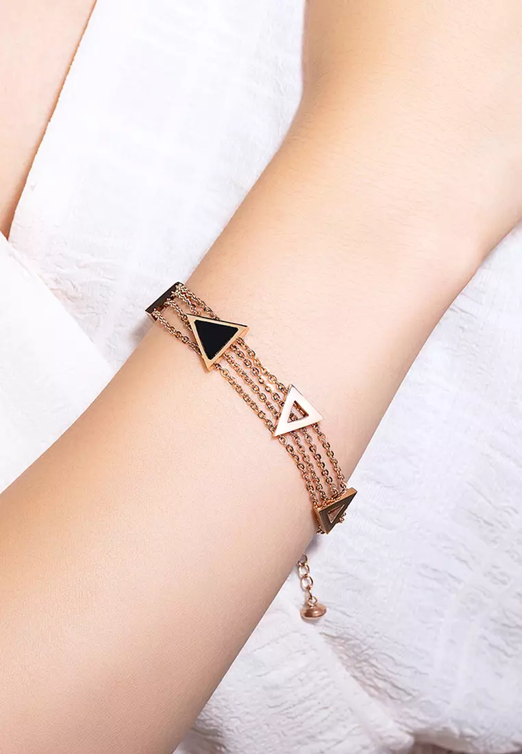 Arestas Geometric Layered Chain Bracelet