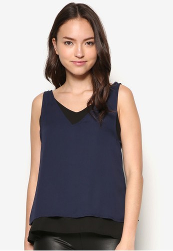 Faux Double Layer Sleeveless Top