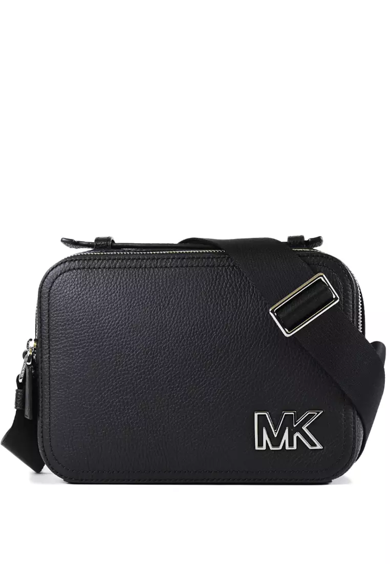 Original Michael Kors Cooper Men's Crossbody Bag in Black MK Signature Logo  Print