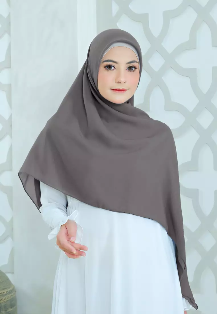 Cotton Bee - Danira Instan Syari | Hijab Segiempat | Square Syari - Flagstone Grey
