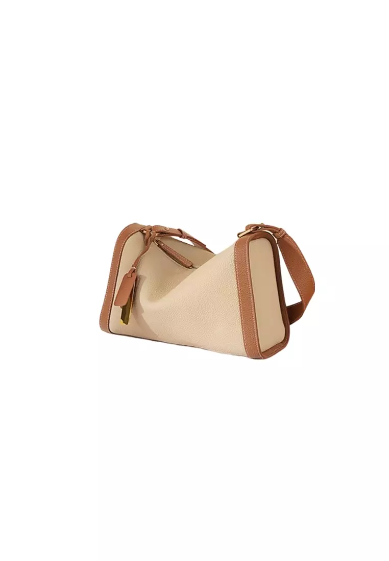 Women's Leather Color Contrast Crossbody Bag