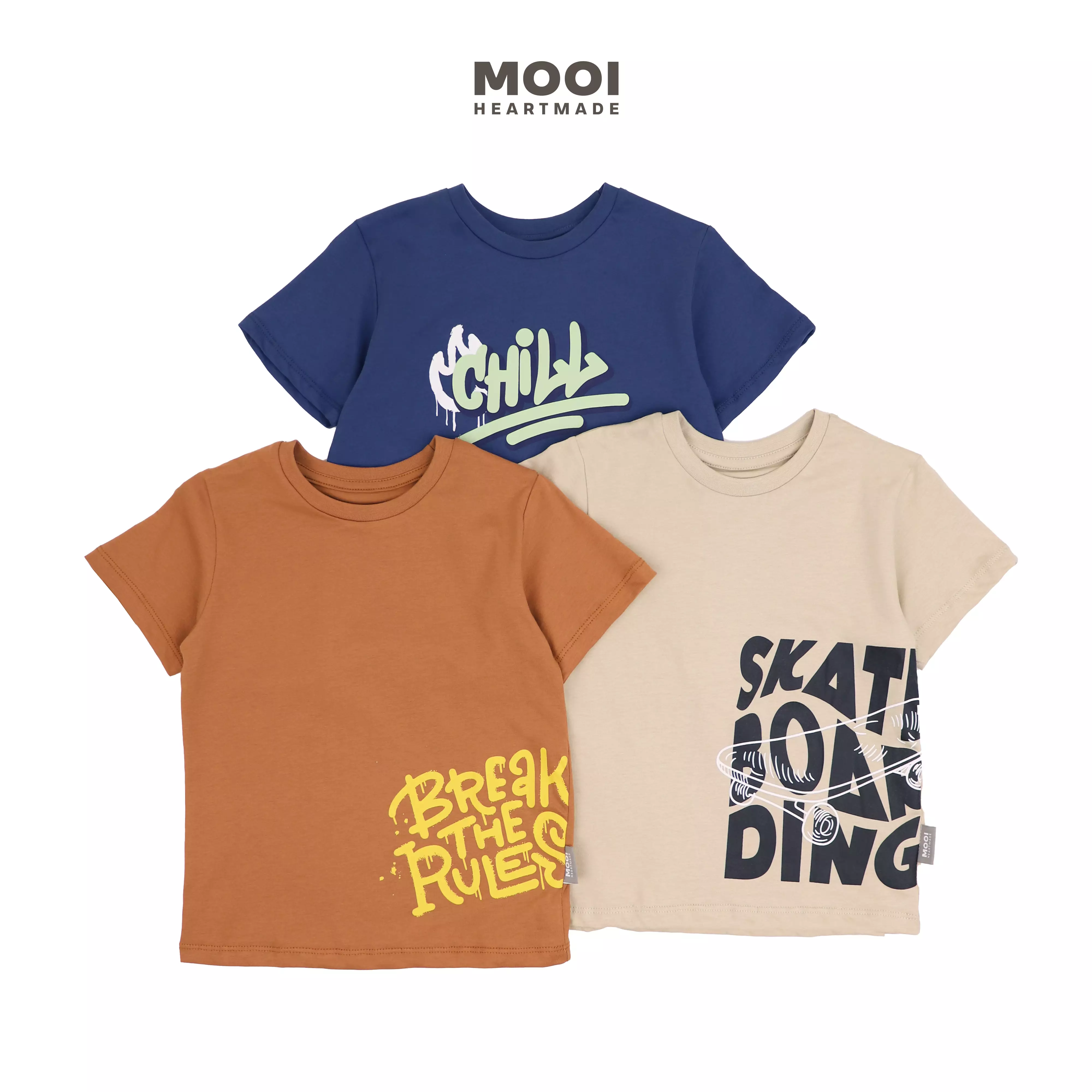 Mooi Kaos Anak Unisex T-shirt Graphic - Ginger Brown