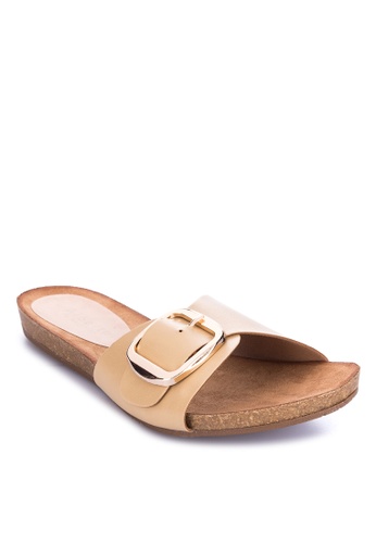 ALBERTO beige One strap flat sandals 3BCCDSH170FE1EGS_1