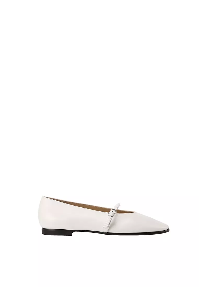 Discount on Beracamy  shoes - SKU: Beracamy Almond Mary Jane Flat - White