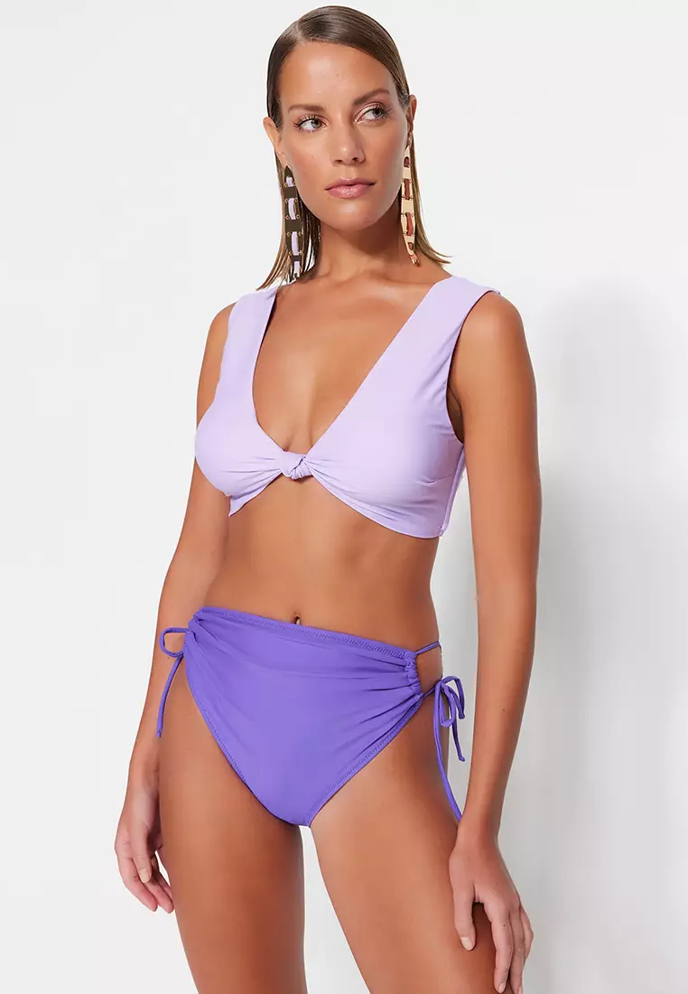 High Waist Bikini Bottom with Regular Leg