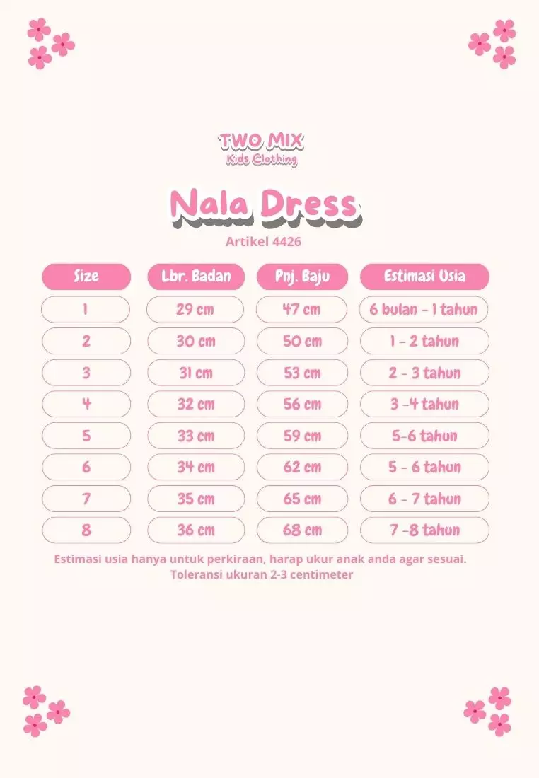 Two Mix - Nala Dress Anak Cewek - Dress Anak Korean Style 1-8 Tahun 4426 Colour Jade Green