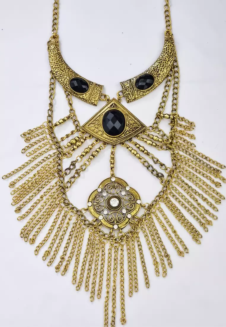 Ethnic Boho Necklace Kalung Wanita Gold
