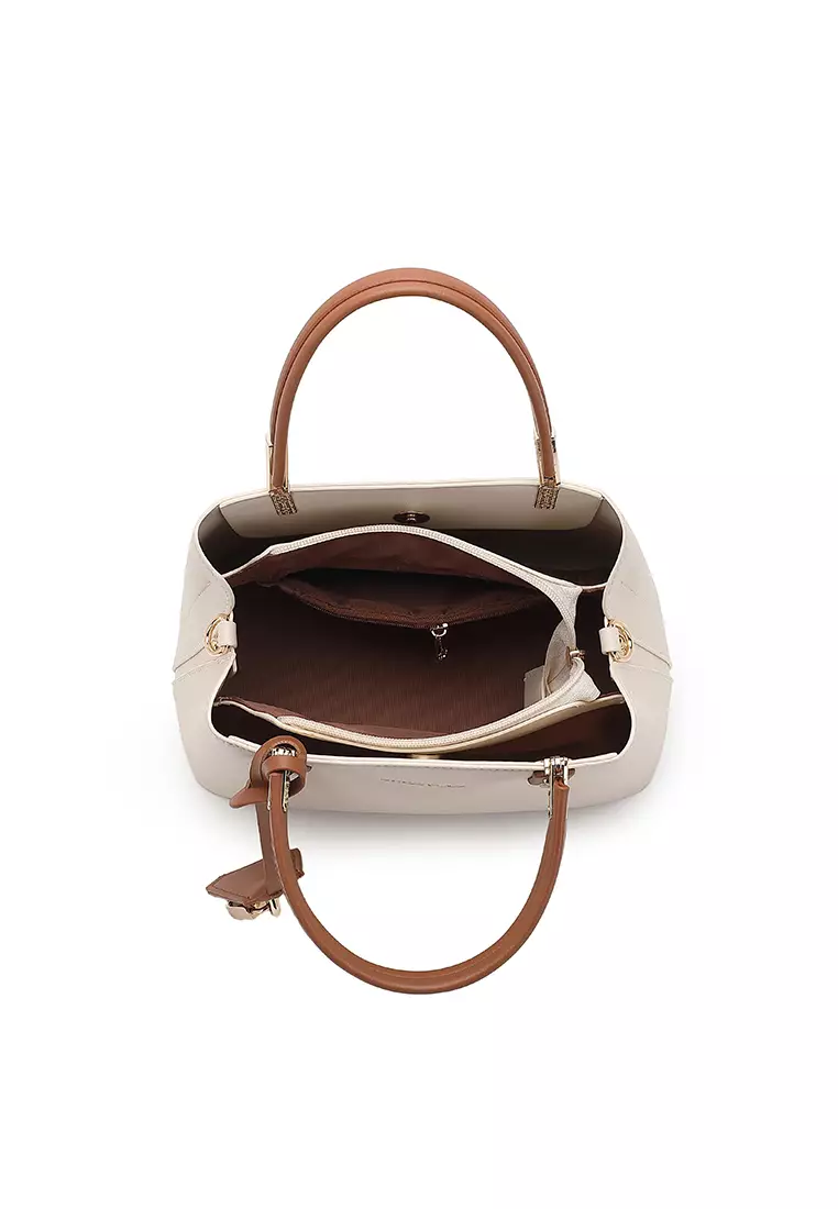 Women's Top Handle Bag / Sling Bag / Crossbody Bag (Tas Selempang / Tas Tangan) - Krem