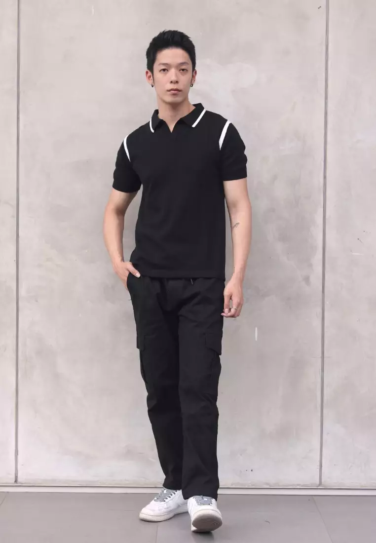 Kale BERLIN Black / Polo Shirt Pria / Atasan Kaos Polo Rajut Pria / Kaos Pria / Baju Kaos Pria