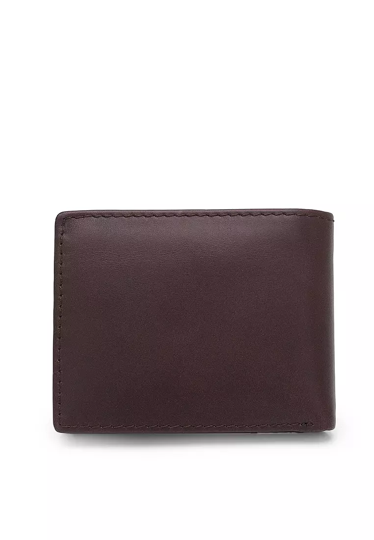 Men's Genuine Leather RFID Short Wallet - Brown