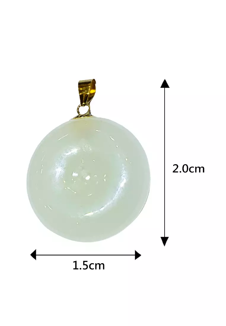 [SPECIAL] LITZ 18K Jade Pendant With 14K Gold Plated 925 Silver Chain JP009