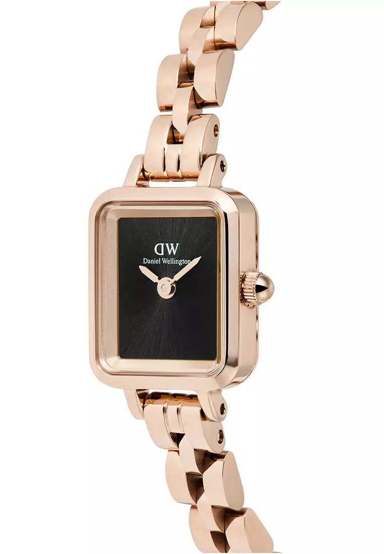 Quadro Mini Arch 3-Link Onyx Sunray Rose Gold Women Watch stainless steel watch DW Official Authentic Original