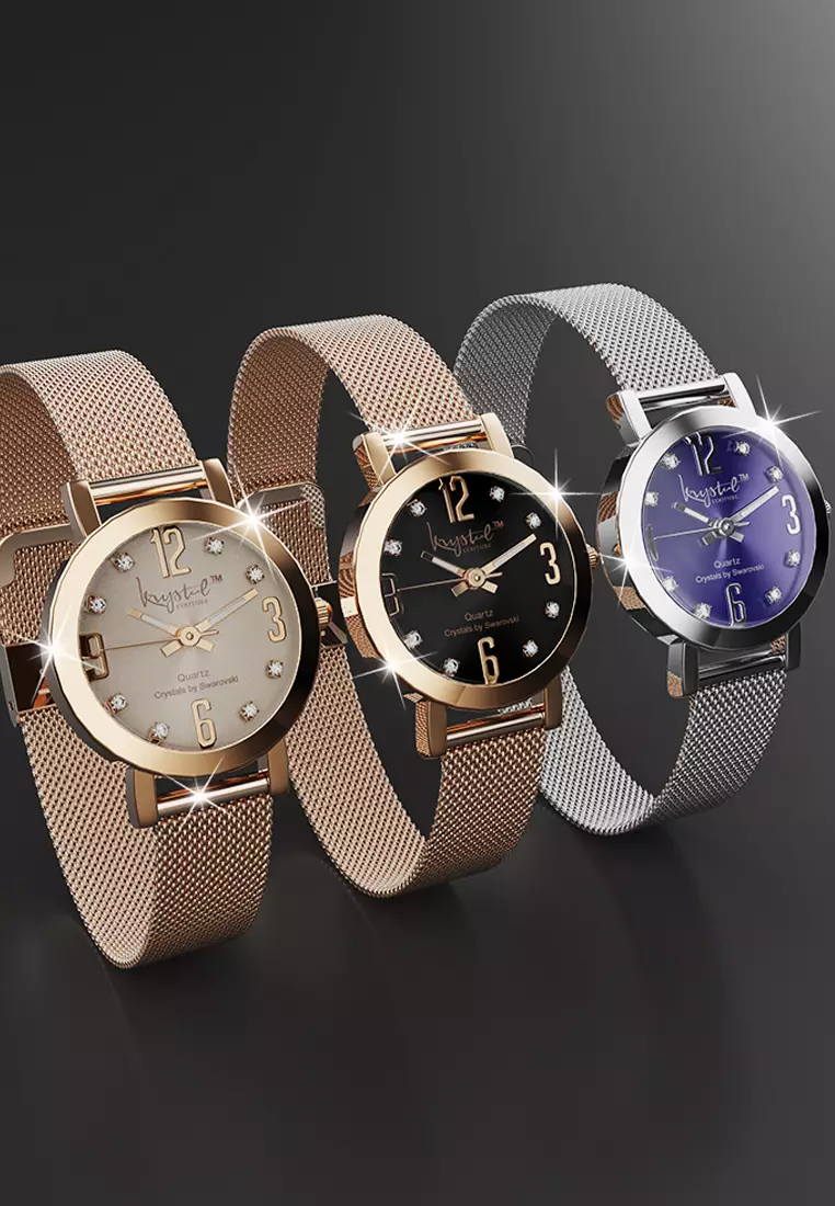 The Hour Check Krystal Watch Embellished With SWAROVSKI® Crystals