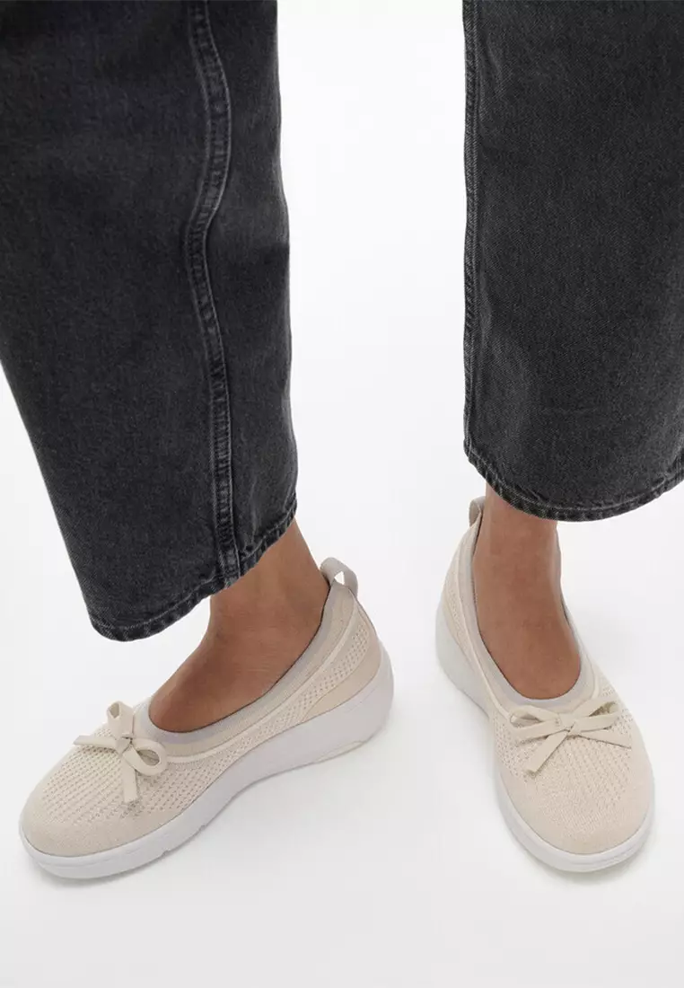 Super-q Bow Knit Ballerinas