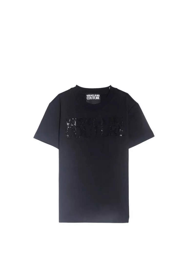 ★Versace Jeans★ ブラック Crystal Institutional Tシャツ Buy VERSACE JEANS COUTURE Crystal Institutional Logo T-Shirt