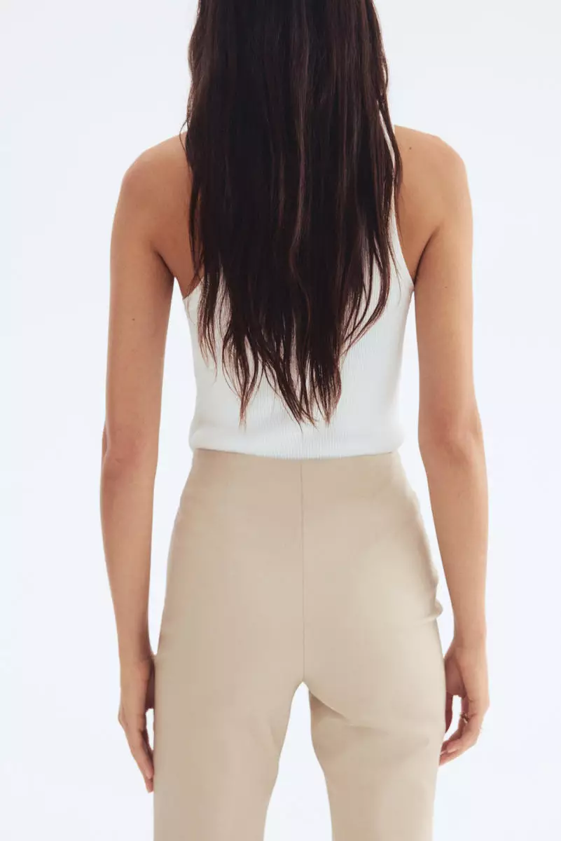 Flared crease-front trousers