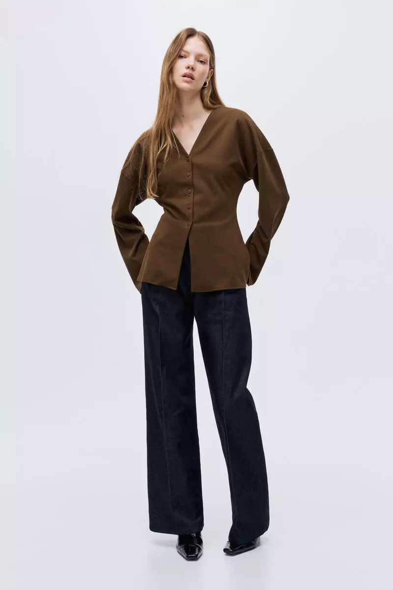 Button-front top