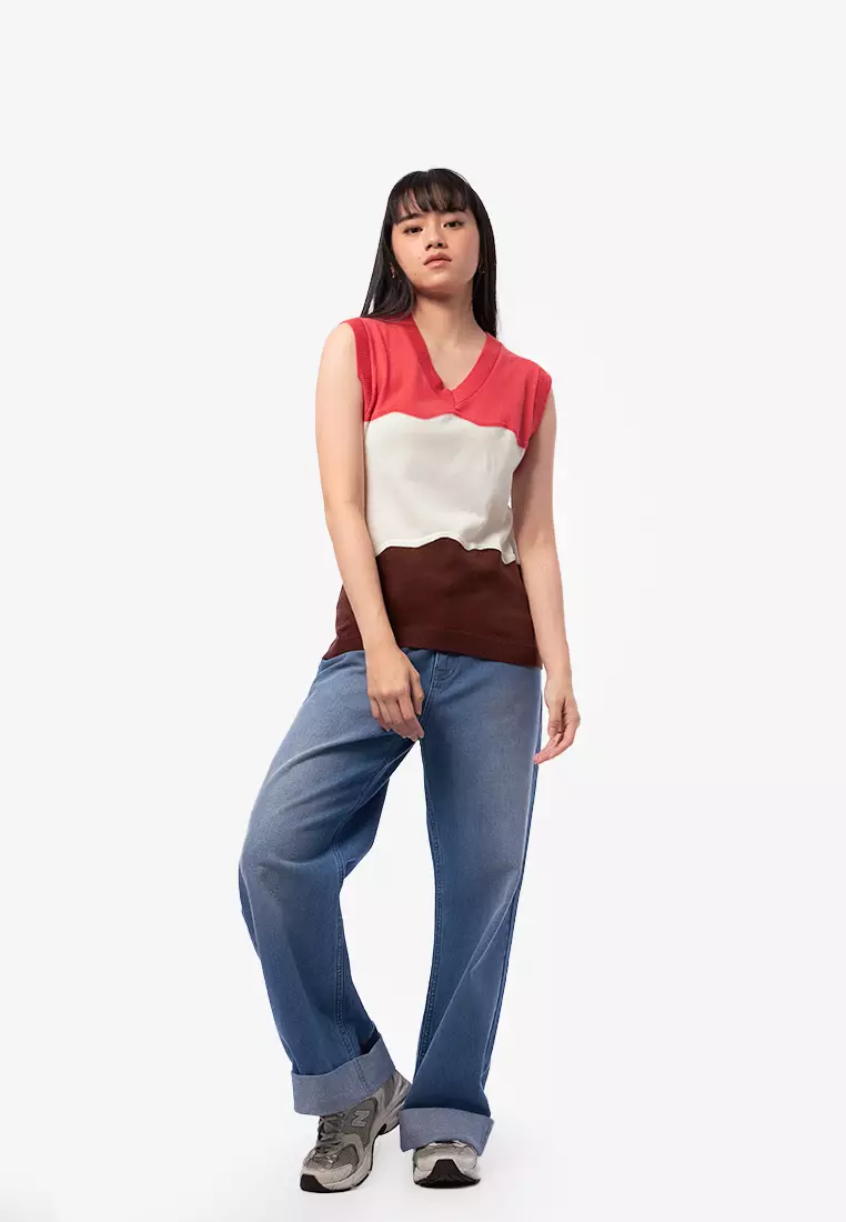 Collaged Color Knit Vest