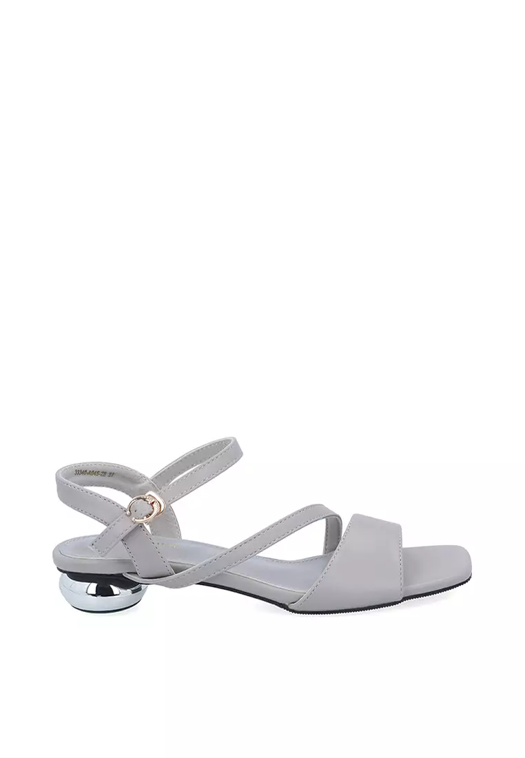 Discount on Carlo Rino  shoes - SKU: Medium Grey Sphere Heel Sandals