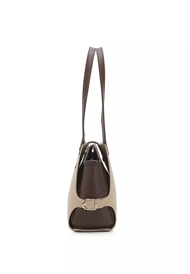 Women's Shoulder Bag / Top Handle Bag - Khaki / Coffee