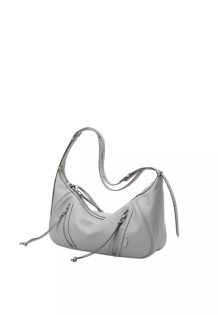 Ursula V11 2-Way Drape Hobo / Crossbody Bag - Grey