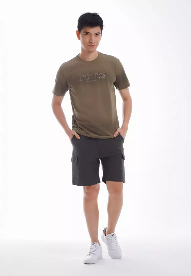 Forest Slim Fit Cotton Spandex Short Sleeve T Shirt Men - 24109-48Olive