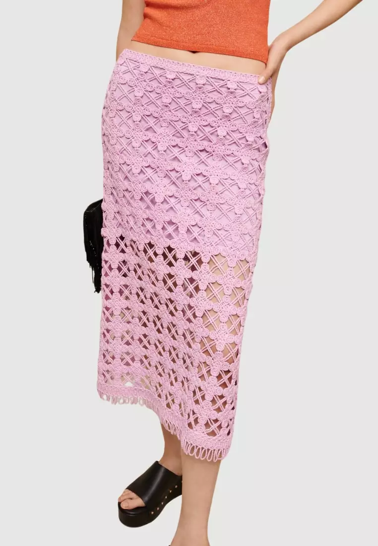 Buy Maje Crochet Midi Skirt Online ZALORA Malaysia