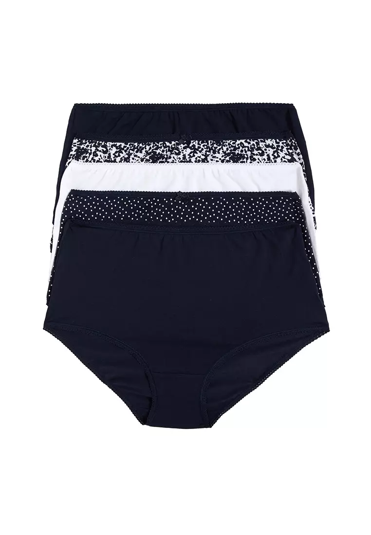 Marks & Spencer Women's Cotton Lycra Lace Waist Full Brief Panty (5 Pack),  Black, 10 : : Clothing, Shoes & Accessories