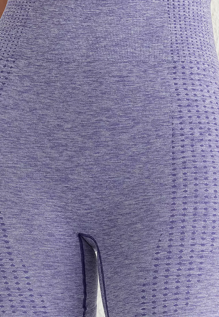 Lilac Seamless Knitted Sports Shorts