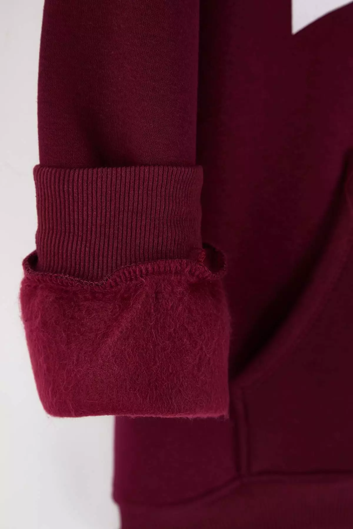 Burgundy College Themed Hooded Fleece Inside Oversized Sweatshirt Tbbaw26Ao00042
