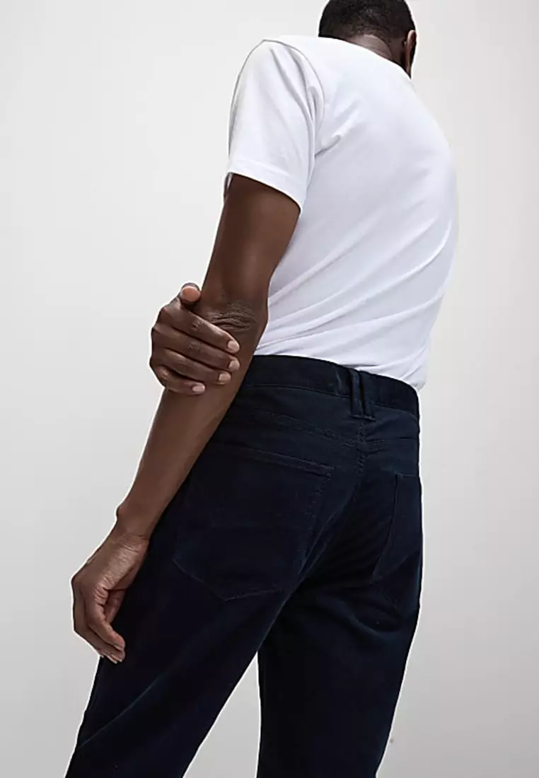 Slim Fit Diagonal Corduroy 5 Pocket Trousers