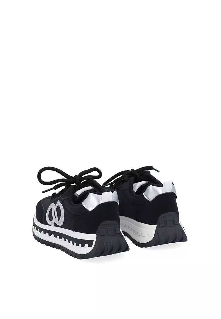 Black  Elena Academia Platform Sneakers
