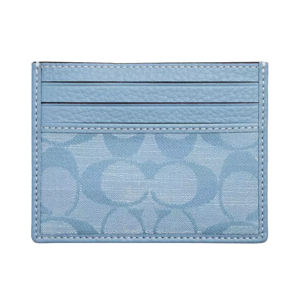 Jual Coach Coach Slim ID Card Case In Signature Chambray Light Blue