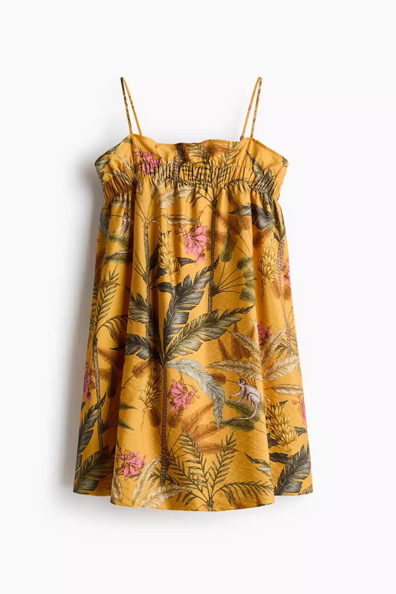 loose bottom dress Hemmed Bottom 3/4 Sleeve Semi Loose Side Slit Calf Length Dress – EvaVarro