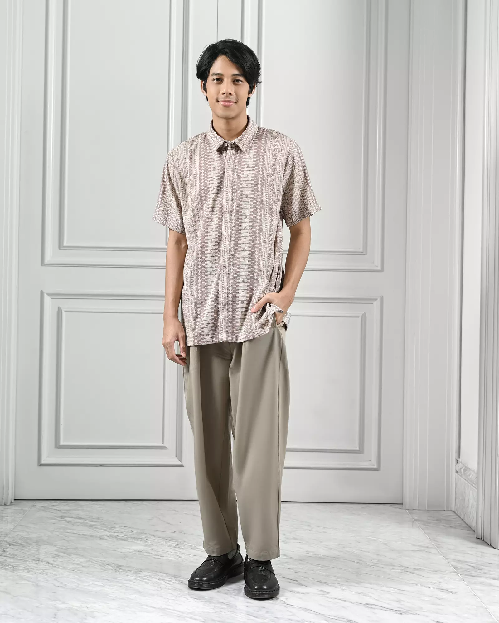 KASEP MADANA SHIRT / KEMEJA PRIA / BAJU LEBARAN - LIGHTMAUVE