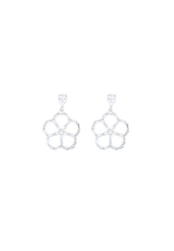 ZITIQUE gold Women's Diamond Embedded Geometric Shape Earrings - Silver 98804AC8A29404GS_1