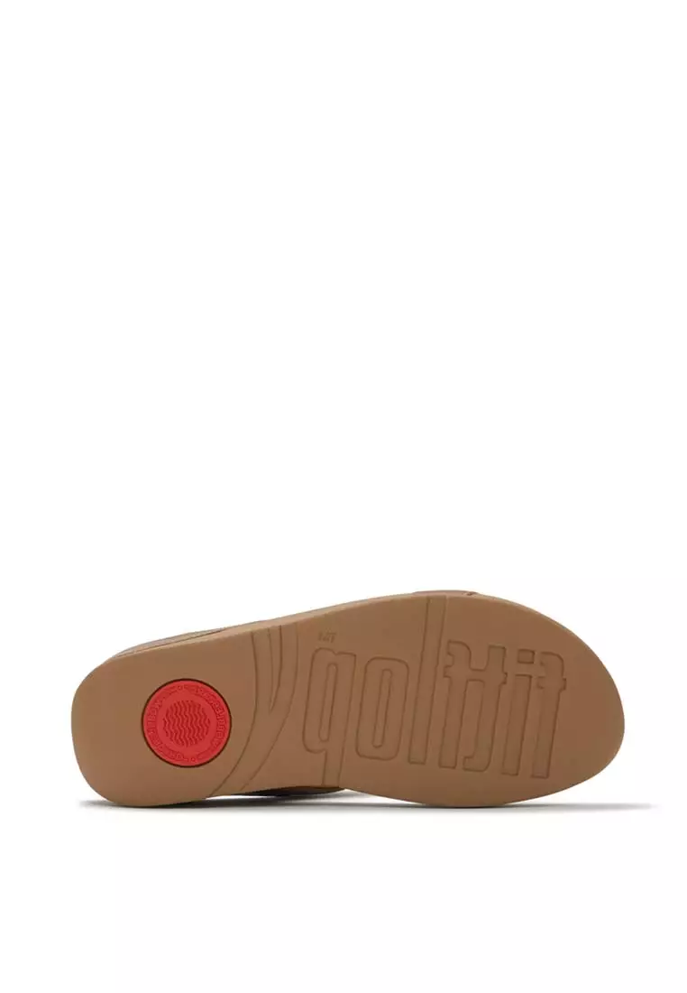 FitFlop FINO Marbled-Stone H-Bar Slides - Deep Tan (A2K-C15)