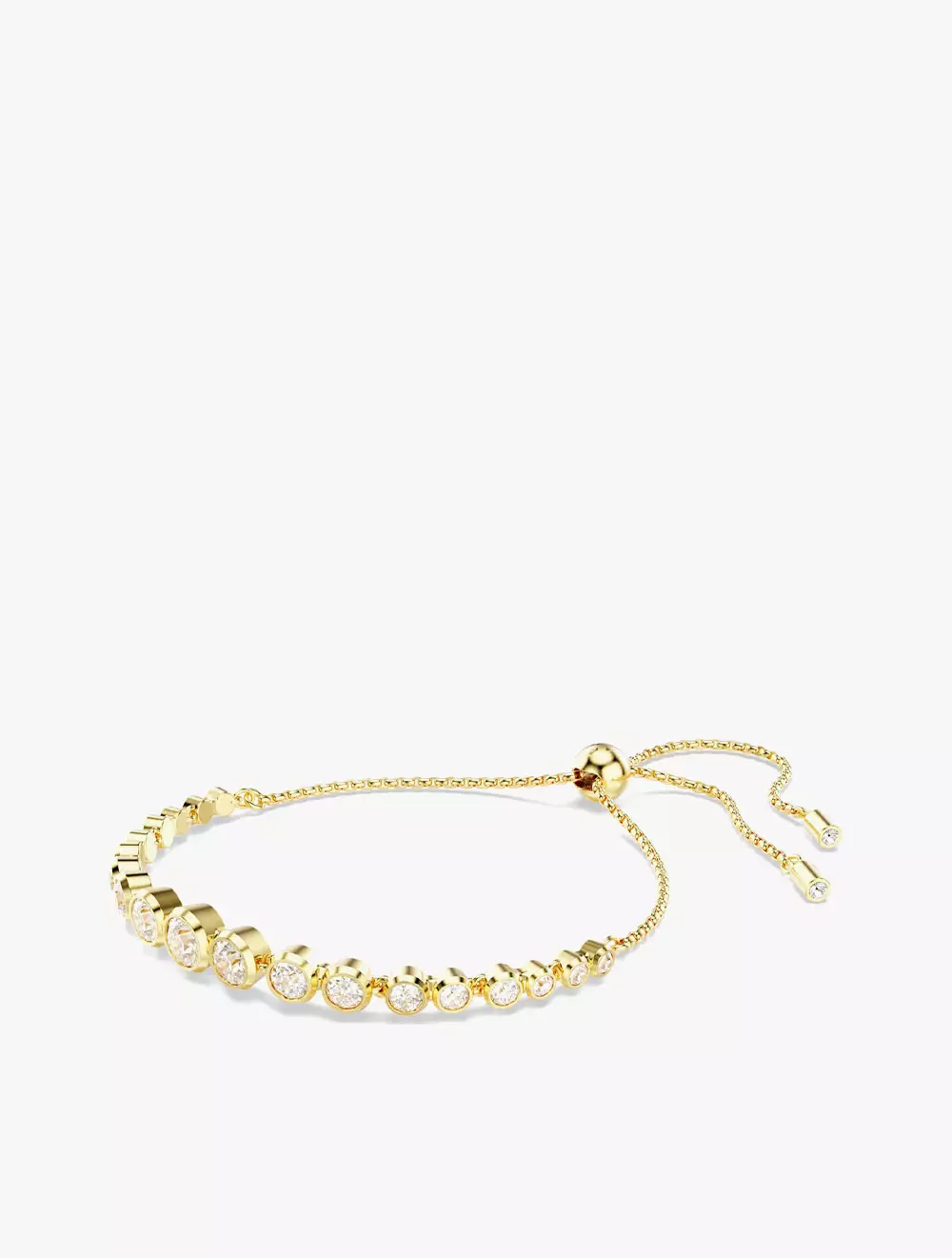 Imber Tennis bracelet, Mixed round cuts, White, Gold-tone plated - M - WHITE