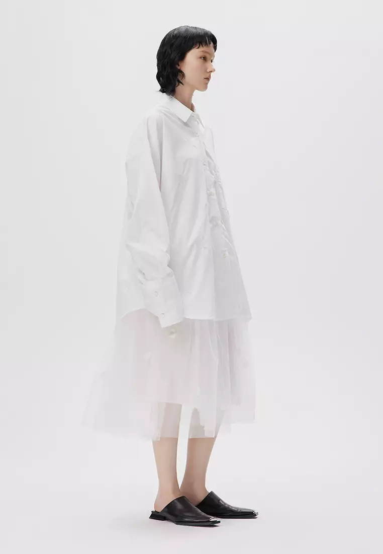 JNBY Women's Polka Dot A-Line Netted Skirt