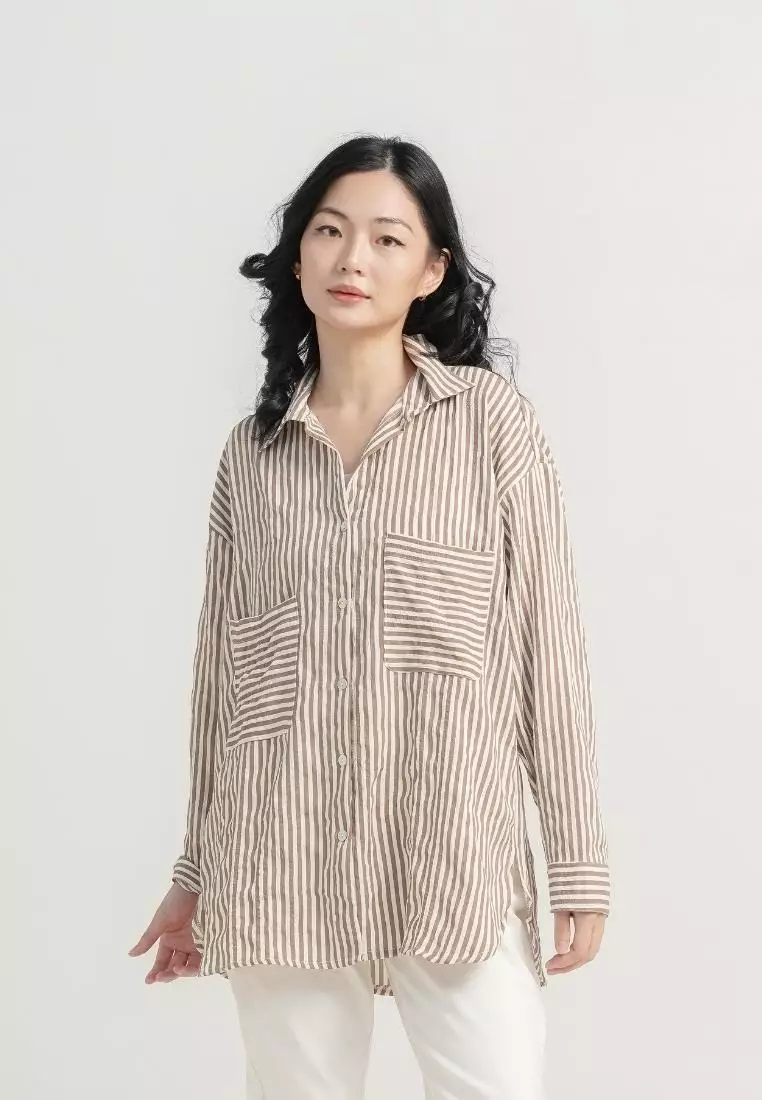 Bica Oversized Shirts Brown